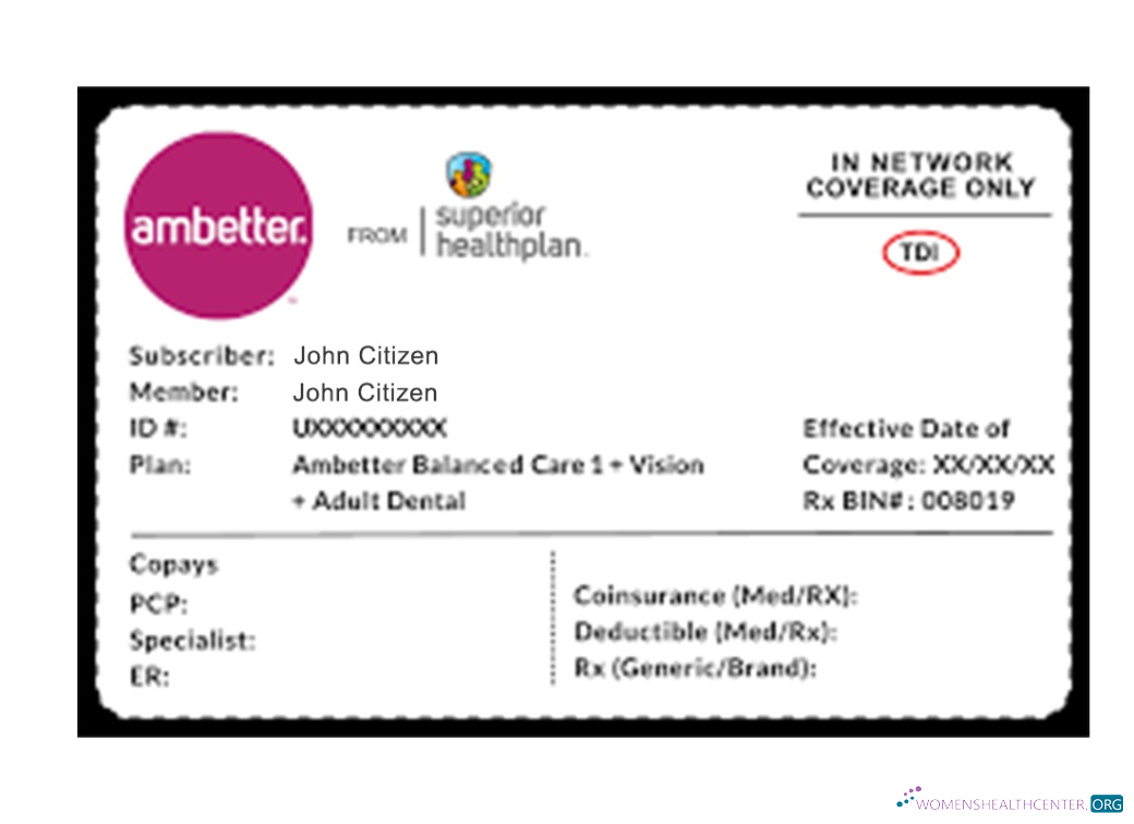 Download USA Ambetter Health health insurance card Photoshop template